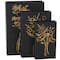 Black & Gold Faux Leather Floral Faux Book Storage Decorative Box Set